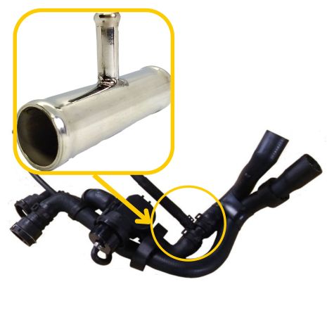 Тройник охлаждения 1J0121156BD Audi, Seat, VW из нержавейки - ПОЖИЗНЕННАЯ ГАРАНТИЯ, ACS (Р109)