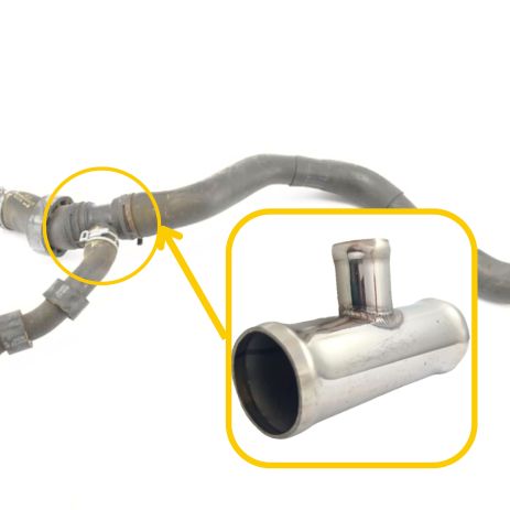 Тройник охлаждения 6R0122051AB Audi, Seat, Skoda, VW из нержавейки - ПОЖИЗНЕННАЯ ГАРАНТИЯ, ACS (Р105)