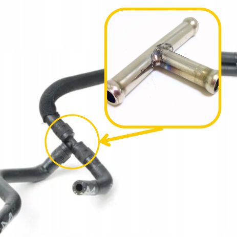 Тройник охлаждения 1J0122447ED Seat, VW из нержавейки - ПОЖИЗНЕННАЯ ГАРАНТИЯ, ACS (Р108)