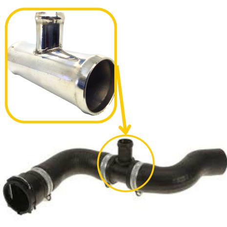 Тройник шланга 1K0122101DK Audi, Seat, Skoda, VW из нержавейки - ПОЖИЗНЕННАЯ ГАРАНТИЯ, ACS (Р393)