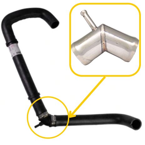 Тройник верхнего патрубка 7736844700 Iveco из нержавейки - ПОЖИЗНЕННАЯ ГАРАНТИЯ, ACS (Р288)