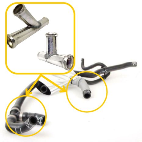 Трійник охолодження 7L6121156C VW з нержавійки - ДОВІЧНА ГАРАНТІЯ, ACS (Р294)