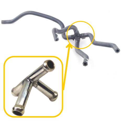 Трійник охолодження 1J0122447DT VW з нержавійки - ДОВІЧНА ГАРАНТІЯ, ACS (Р107)