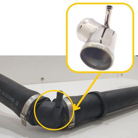 Трійник верхнього патрубка 504215702 Iveco з нержавійки - ДОВІЧНА ГАРАНТІЯ, ACS (Р287)