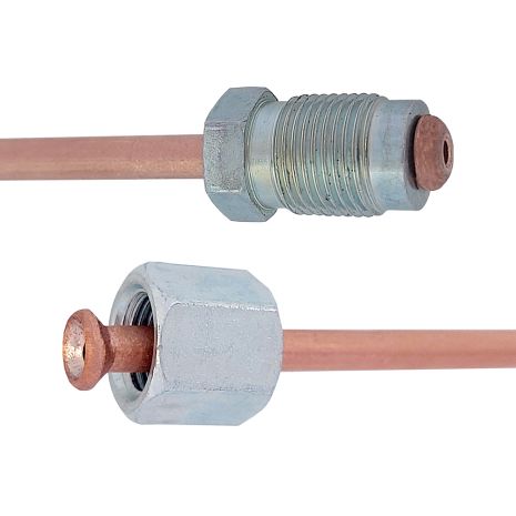 Трубка тормозная медная (L=2100мм) с након. 104/106, ACS (WP599CU)