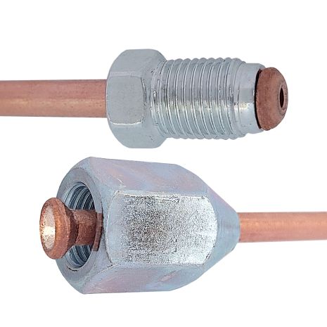 Трубка тормозная медная (L=1050мм) с након. 105/110х, ACS (WP1680CU)