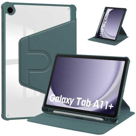Чохол TPUCristal Pen holder 360 для Samsung Galaxy Tab A11 Plus Темно-зелений