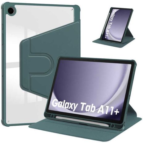 Чохол TPUCristal Pen holder 360 для Samsung Galaxy Tab A11 Plus Темно-зелений