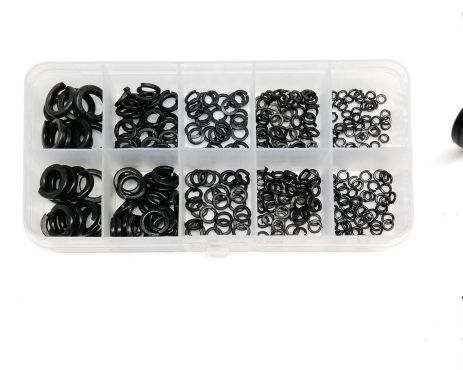 Металеві шайби гровера набір 320 штук чорні