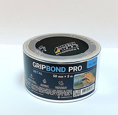 Лента алюминиевая GripBond Pro Metal t 150°C 50 мм×5 м MASTERTOOL 77-1505
