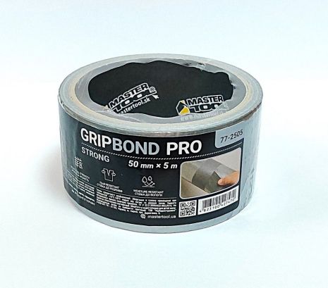 Лента армированная GripBond Pro Strong t 70°C 50 мм×5 м серая MASTERTOOL 77-2505