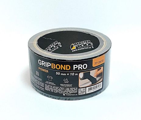 Лента армированная GripBond Pro Power t 80°C 50 мм×10 м черная MASTERTOOL 77-2610