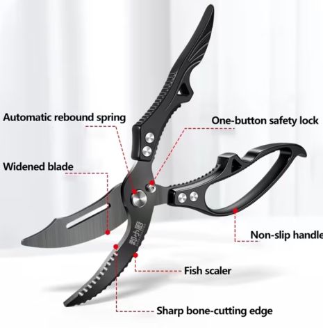 Міцні кухонні ножиці з неіржавкої сталі