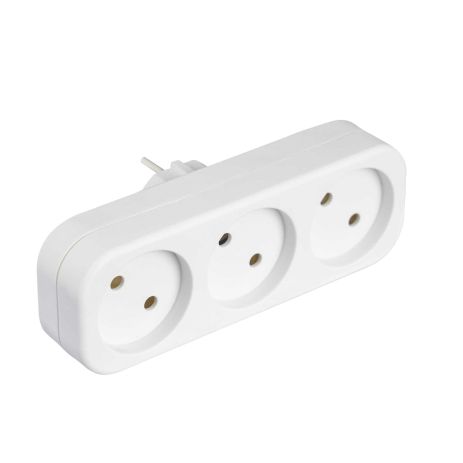 Мережевий розгалужувач 3-містний без заземлення прямий білий ТW-1003 Мережевий розгалужувач 3-містний без заземлення прямий білий ТW-1003