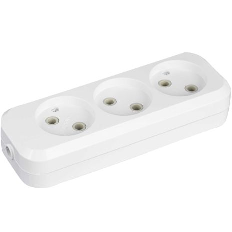 Колодка Valeso ТW-1001 3-містна без заземлення біла Колодка Valeso ТW-1001 3-містна без заземлення біла