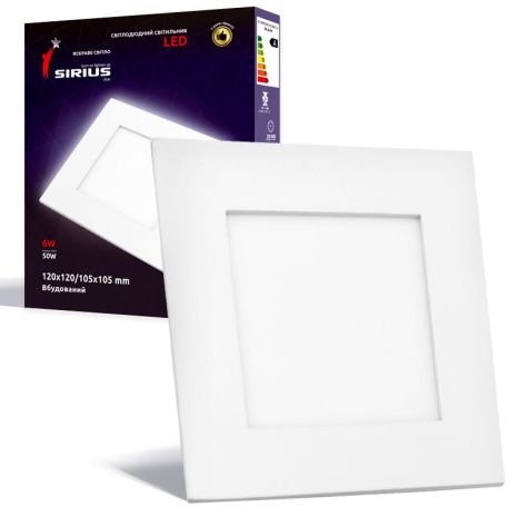 Світильник Sirius LED Врізний квадратний GT-6F 6W 5000K