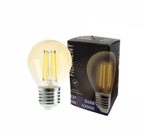 Лампочка LED SIRIUSSTAR filament gold 5406 8W (G45-4200K-E27) Лампочка LED SIRIUSSTAR filament gold 5406 8W (G45-4200K-E27)