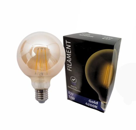 Лампочка LED SIRIUSSTAR filament gold 5800 12W (G95-4200K-E27)