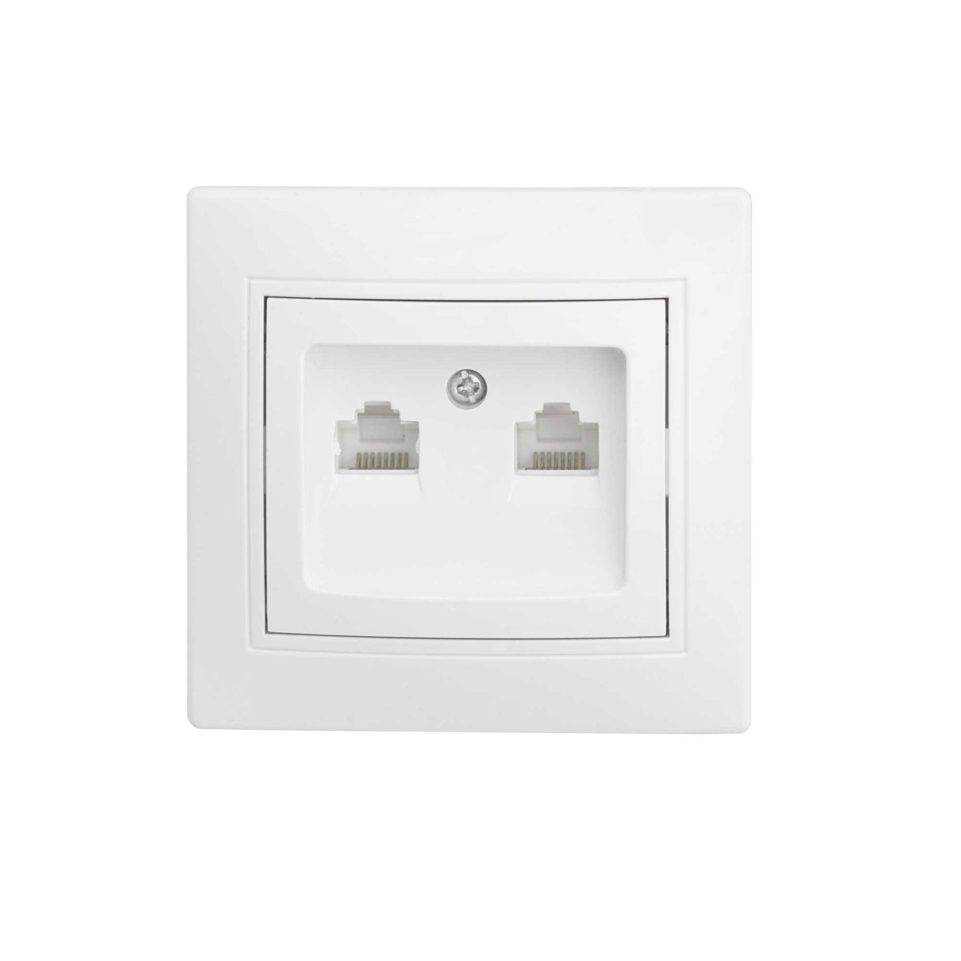 Розетка BW-2008 2-на комп'ютерна біла Розетка BW-2008 2-на комп'ютерна біла
