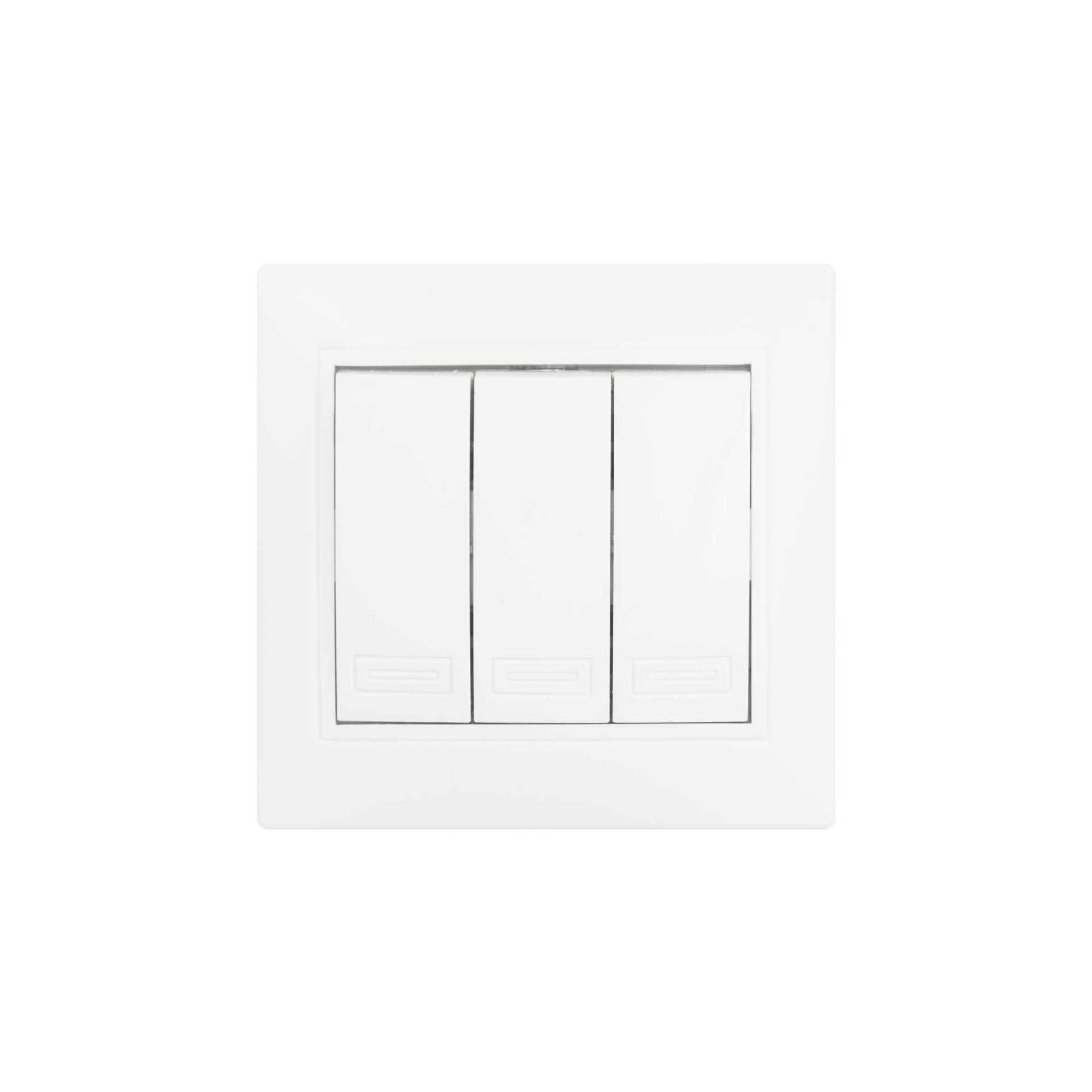 Вимикач 3-клавішний білий Valeso BW-2005 Вимикач 3-клавішний білий Valeso BW-2005