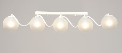 Люстра потолочная на 5 плафонов VALESO K2355/5, патрон E27, линейная, Белый