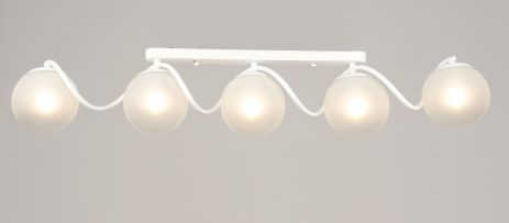 Люстра стельова на 5 плафонів VALESO K2355/5, патрон E27, лінійна, Білий