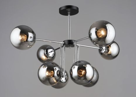 Люстра K2307/8 Черный + Хром