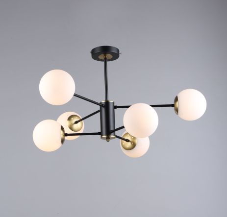 Люстра сучасна у вітальню Sirius B N36360/6 BK+COP