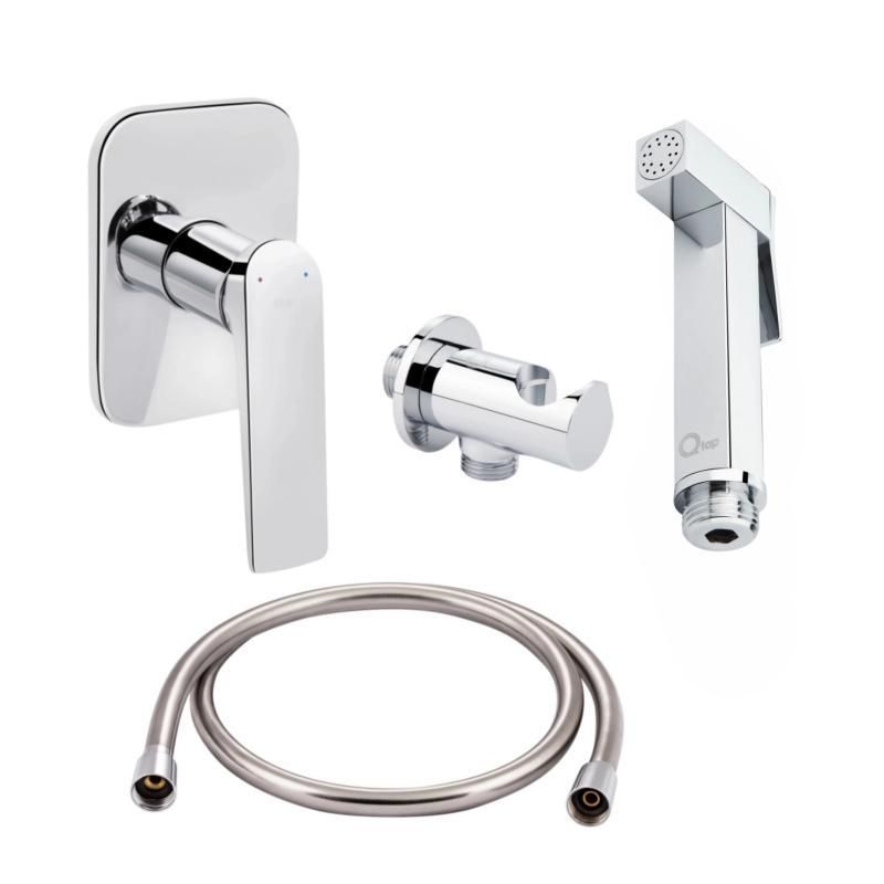 Комплект для біде Vlasta Chrome: Змішувач QTVLA6228102NC + Під'єднання QTCRMBH030 + ЛійкаQTCRMB120 + Шланг Комплект для біде Vlasta Chrome: Змішувач QTVLA6228102NC + Під'єднання QTCRMBH030 + ЛійкаQTCRMB120 + Шланг