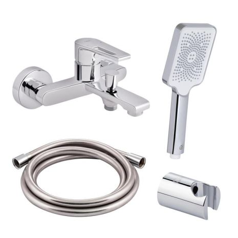 Комплект для ванни Tern Chrome: Змішувач QTTER3061102C + Лійка QTRUC125CRM45777 + Шланг + QTHADPVC200C