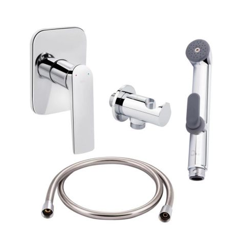 Комплект для біде Vlasta Chrome: Змішувач QTVLA6228102NC + Під'єднання QTCRMBH030 + Лійка + QTCRMA021 Шланг