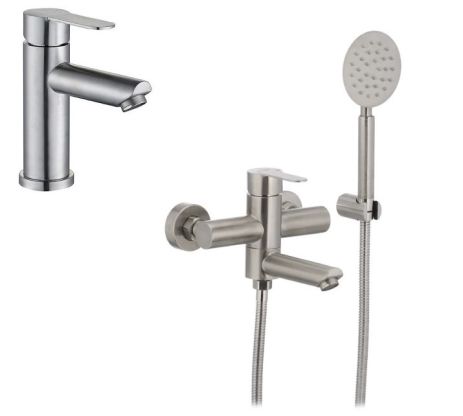 Набор смесителей для ванны 2 в 1 Mixxus Dax 009 Euro + Mixxus Dax 001 A из нержавейки