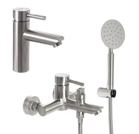 Набор смесителей для ванной 2 в 1 Mixxus SUS 142 Euro + SUS 001 из нержавейки