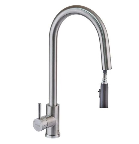 Смеситель для кухни с выдвижной лейкой из нержавеющей стали MiX LUX-014 Hidden