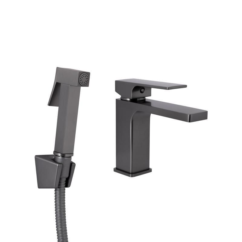 Смеситель для раковины Qtap Gemini (с гигиеническим душем) QTGEM272GMB45692 Gunmetal Black PVD Смеситель для раковины Qtap Gemini (с гигиеническим душем) QTGEM272GMB45692 Gunmetal Black PVD