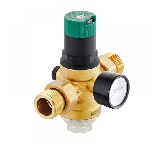 Редуктор тиску з фільтром тонким очищенням та манометром Чехія KR.1243 - 1/2" Редуктор тиску з фільтром тонким очищенням та манометром Чехія KR.1243 - 1/2"