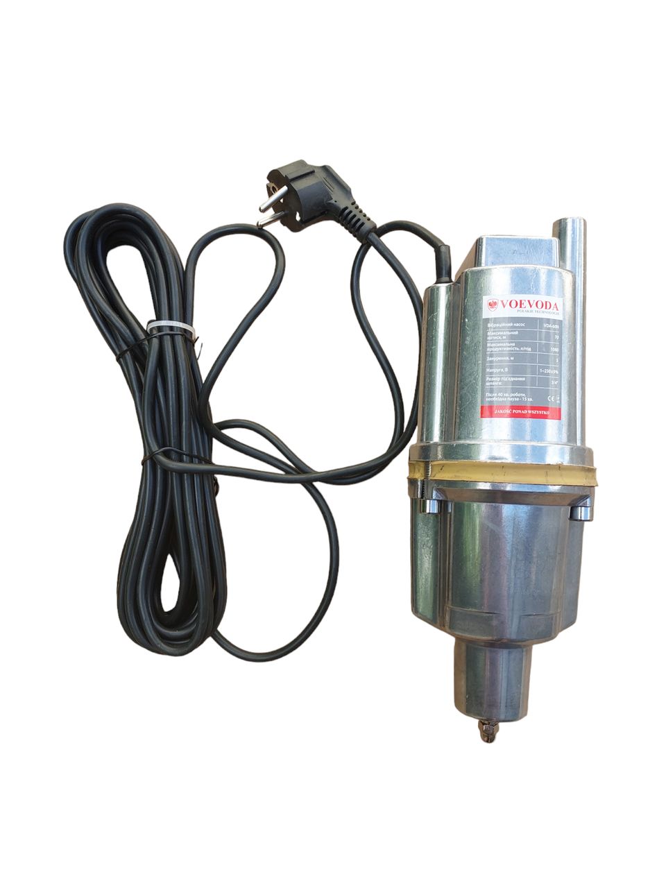 Насос вібраційний Vоevoda VDА 60 Польща нижним забором води Н=70М, Q=1.1кбМ, P=250 Вт, 8м кабель Насос вібраційний Vоevoda VDА 60 Польща нижним забором води Н=70М, Q=1.1кбМ, P=250 Вт, 8м кабель