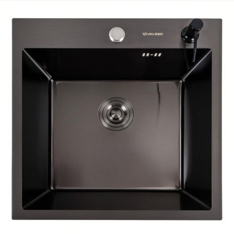 Мийка кухонна 50*50 чорна PVD Valeso Handmade ECN (2,0/0,5)