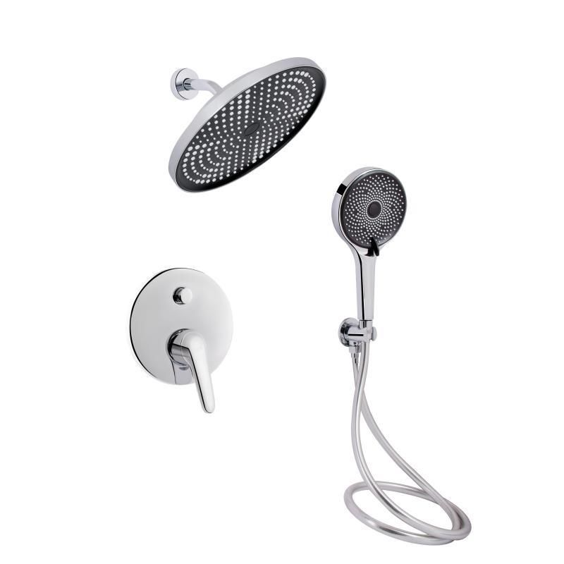 Комплект для душа Qtap Chrome: Смеситель QTOS6212107ODC + Лейки (QTRUC125CRM45952,QTHLA107CRM45948) + Шланг Комплект для душа Qtap Chrome: Смеситель QTOS6212107ODC + Лейки (QTRUC125CRM45952,QTHLA107CRM45948) + Шланг