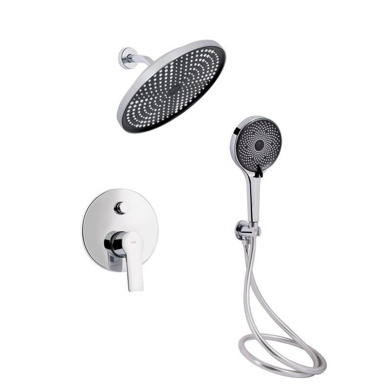 Комплект для душа Qtap Chrome: Смеситель QTUST6216107ODC + Лейки (QTRUC125CRM45952,QTHLA107CRM45948) + Шланг Комплект для душа Qtap Chrome: Смеситель QTUST6216107ODC + Лейки (QTRUC125CRM45952,QTHLA107CRM45948) + Шланг