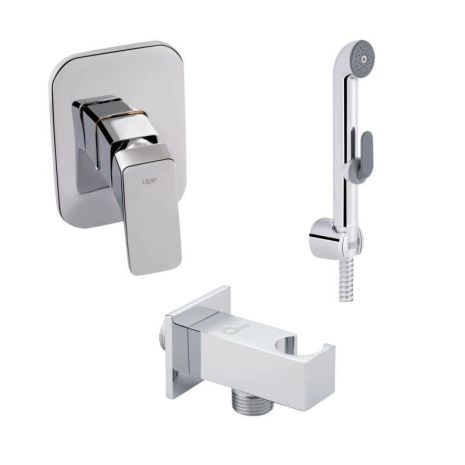 Комплект для душу Qtap Chrome: Змішувач для душу QTNAM6025102NC + Гігієнічний набір QTSETCRMA021 +