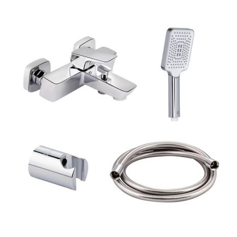 Комплект для ванни Qtap Namesti: Змішувач QTNAM3025102DC + Лійка QTRUC125CRM45779+ Шланг QTHADPVC160C +