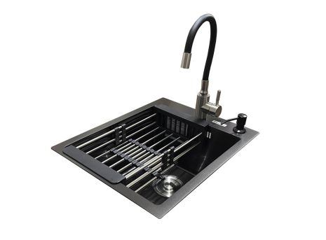 Комплект мийка + змішувач Romzha Arta U-350S BL (С)