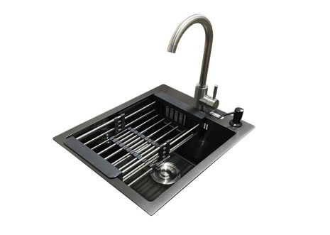 Комплект мийка + змішувач Romzha Arta U-350S BL (A)