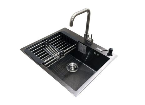 Комплект мийка + змішувач Romzha Arta U-550S Max BL (B)