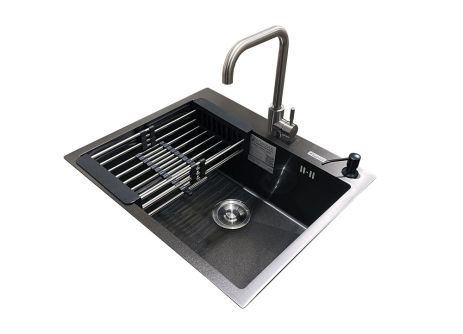 Комплект мийка + змішувач Romzha Arta U-550S Max BL (B)