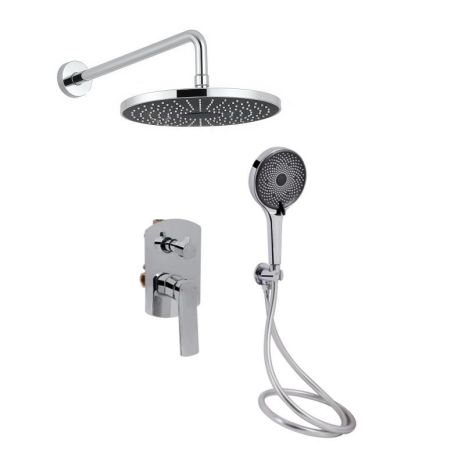 Душевая система универсальная Qtap Slavonice скрытого монтажа на два потребителя QTSLA113CRM45898 Chrome