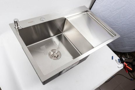 Кухонна мийка СМ 78*50 L нержавійка Platinum Handmade (круглий сифон 3.0/0.8)