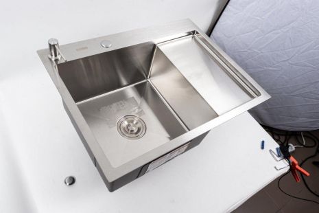 CM 65*50 L Мийка нержавійка Platinum Handmade (круглий сифон 3.0/0.8)