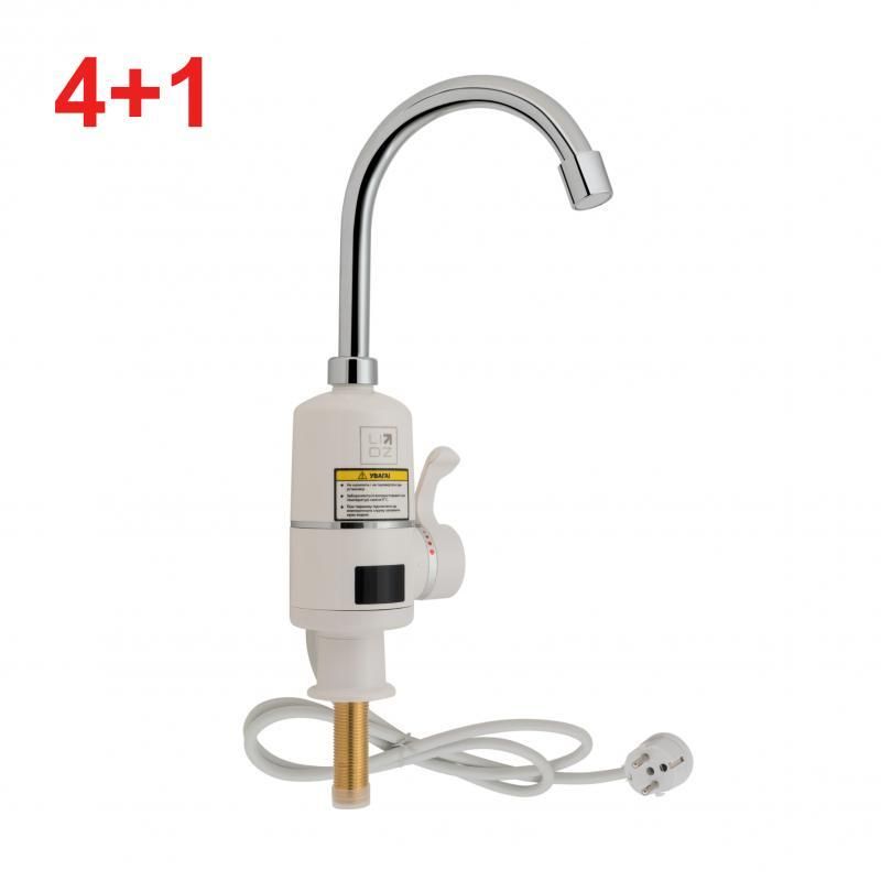 Акционный набор Lidz Warm (4+1): Проточный кран-водонагреватель кухонный (95 00 056) White / Chrome Акционный набор Lidz Warm (4+1): Проточный кран-водонагреватель кухонный (95 00 056) White / Chrome